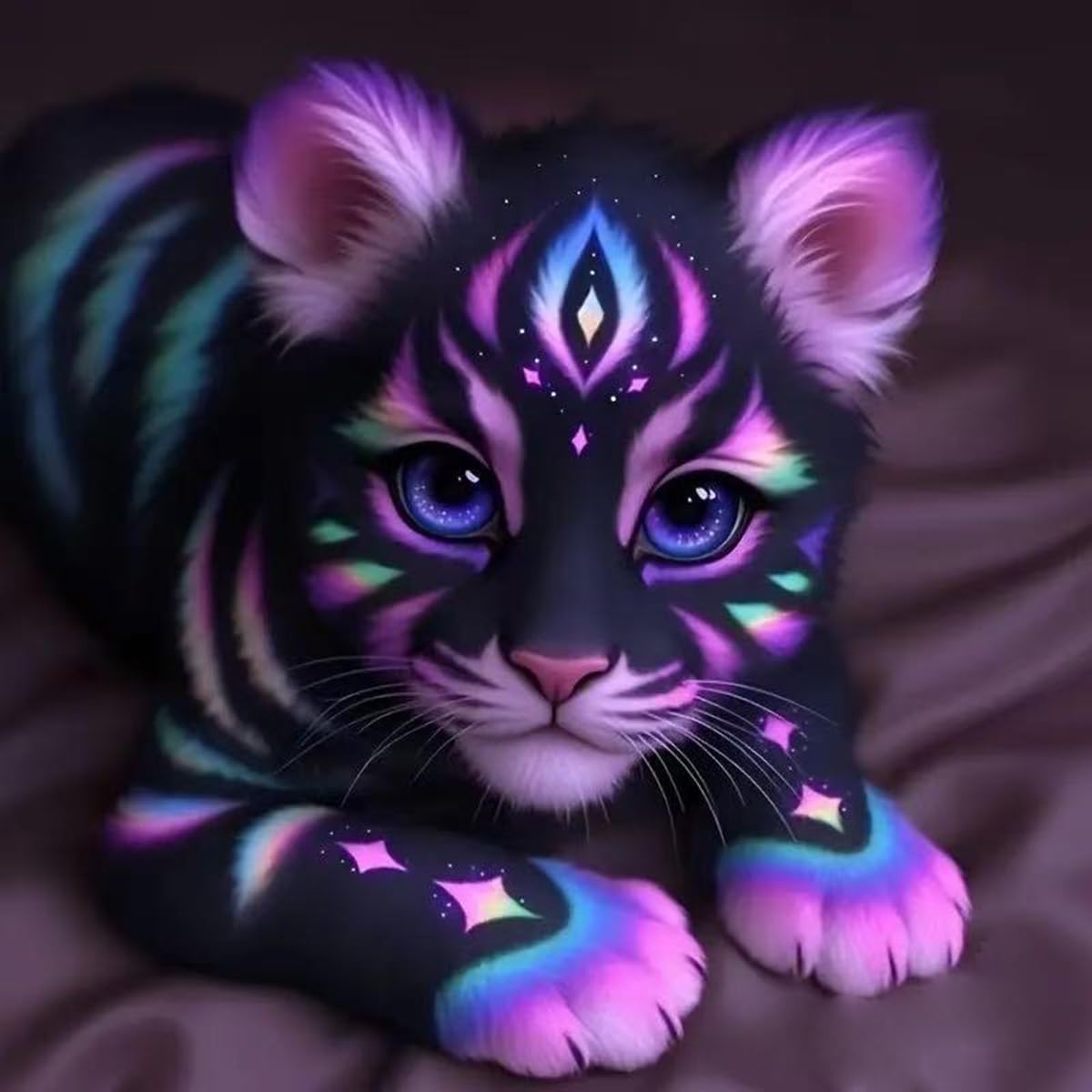 Animals Tiger Diamond Painting Kits for Adults, 5D Diamond Art kit for Adults Beginner,DIY Full Round Drill Diamond Dot Gem Art Kit for Home Wall Decor 13.8 x 13.8 inch GEMFAMILY