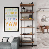 Industrial Pipe Bookshelves Rustic Wall Ladder Bookshelf Display Storage Stand Shelf Bookcase for Living Room, Kitchen, Office (6 Tier) TIEOU