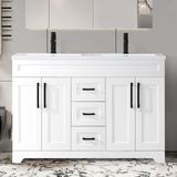 TONYRENA 60" Bathroom Vanity with Sink Combo,Bathroom Storage Cabinet with Undermount Double Sink,4 Soft Closing Doors & 3 Full Extension Drawers,White Finish TONYRENA