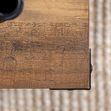 Walker Edison Sedalia Modern Farmhouse Metal X Side Table, 18 Inch, Rustic Oak Walker Edison