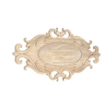Antrader 1-Pack Wood Carved Onlays Appliques,Oval Shaped Unpainted Solid Wood Carving Decal for Door Cabinet Cupboard Wall Ceiling,26×15cm Antrader