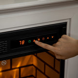 HOMCOM 31" Electric Fireplace with Dimmable Flame Effect and Mantel, Freestanding Space Heater with Log Hearth and Remote Control, 1400W, White HOMCOM