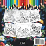 Wolf Coloring Book: A Cute Wolves coloring book For Adults & Kids, With 37 Adorable Illustrations. Majosta