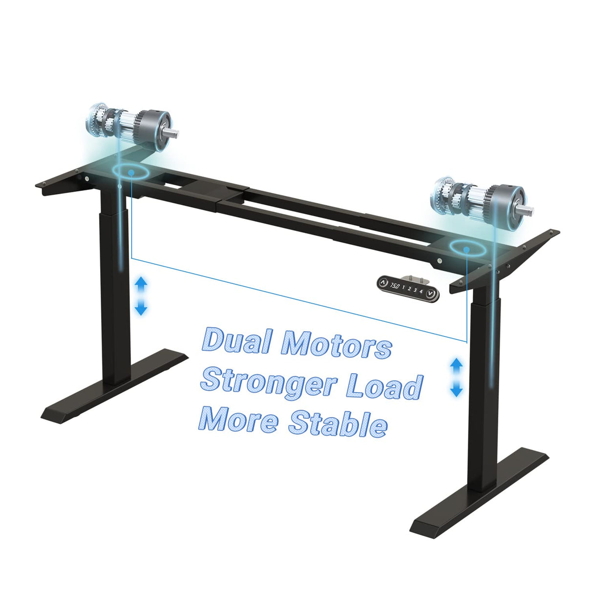 BUNOEM Dual Motor 63x30 Height Adjustable Electric Standing Desk,Height Stand Up Computer Desk,Sit and Stand Home Office Desk with Splice Board,(Rustic Brown Top, Black Frame) BUNOEM