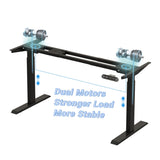 BUNOEM Dual Motor 63x30 Height Adjustable Electric Standing Desk,Height Stand Up Computer Desk,Sit and Stand Home Office Desk with Splice Board,(Rustic Brown Top, Black Frame) BUNOEM