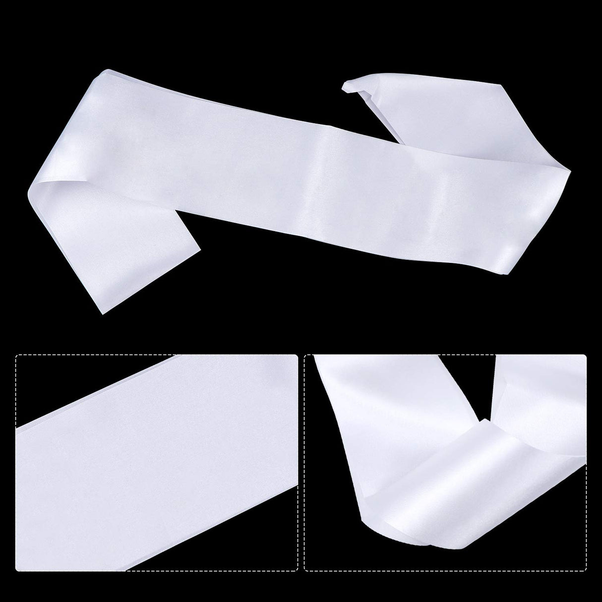 Dreamtop 16Pcs Sash Satin Sash White Blank Sash Blank Sashes for Pageants Senior Sash 2025 White Sash for Beauty Pageant Dreamtop
