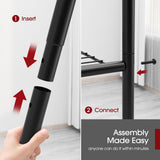 Sakugi Storage Shelves - Set of 2, 5-Tier Metal Shelf Organizer, Space-Saving Garage Shelving with Leveling Feet, Standing Shelves Organizer for Kitchen, Laundry, Pantry (18.4" x 12.6" x 57.4", Black) Sakugi