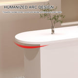 Modern Reception Desk with LED Light Front Counter Commercial Receptionist Table with Lockable Drawer for Home Office Checkout Lobby Beauty Salon(Wood Color - Right) KUKIXKK