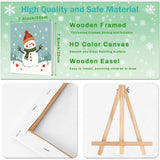 cviokrdu Christmas Paint by Numbers Kit for Kids with Frame - Wooden Easel, Snowman Paint by Numbers for Kids Ages 4 8 12, Easy Acrylic Oil Painting Kits for Home Wall Decoration 8x8 inch cviokrdu