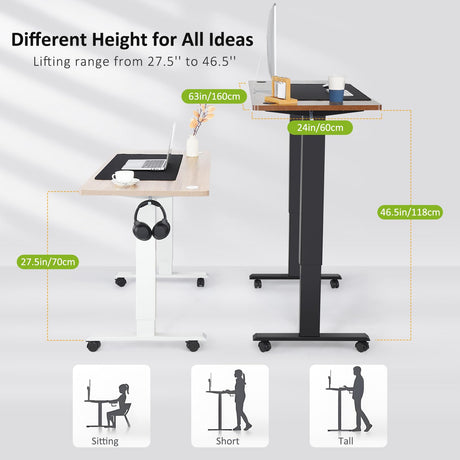 farexon Electric Standing Desk 63 x 24In with Charging Station, Stand up Desk with Oversized Mouse Pad, 2 USB Ports & 3 Power Outlets, 4 Caster, 4 Preset Heights Easy to Set(Oak Gray) farexon