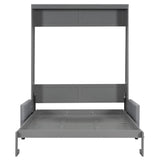 P PURLOVE Queen Wood Murphy Bed with Sofa, Wall Bed Without Slats, No Box Spring Needed (Gray) P PURLOVE