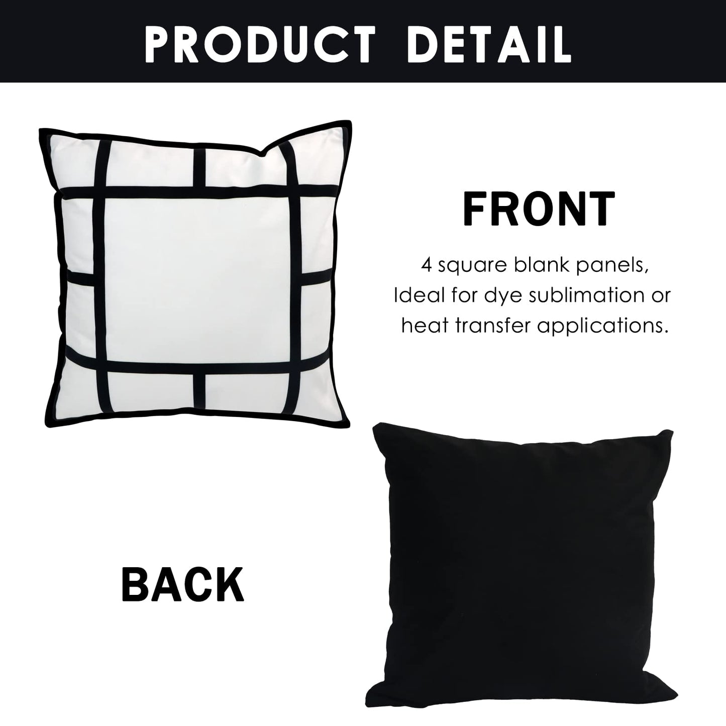 MAIKESUB 4 Pcs Sublimation Blank Lattice Pillow Cases Cushion Cover Throw Pillow Covers for Sublimation Printing15.7 x 15.7 Inch with Invisible Zippers DIY No Pillow Insert13 Panel