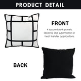 MAIKESUB 4 Pcs Sublimation Blank Lattice Pillow Cases Cushion Cover Throw Pillow Covers for Sublimation Printing15.7 x 15.7 Inch with Invisible Zippers DIY No Pillow Insert13 Panel MAIKESUB