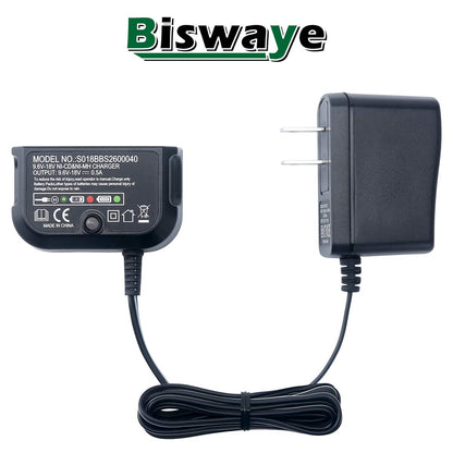 Biswaye 9.6V-18V Multi Volt Battery Charger Compatible with Black & Decker 18V 14.4V 12V 9.6V NiCD NiMH Battery HPB18-OPE HPB18 HPB14 HPB12 HPB96 244760-00 A1718 FS18FL FSB18 - WoodArtSupply