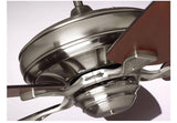 Luminance kathy ireland HOME Carrera Grande Eco 60"" Ceiling Fan Fixture Brushed Steel with Walnut Blades with 6-Speed Wall Control and Downrod | Energy Star Rated Motor | Light Kit Adaptable, Large Luminance
