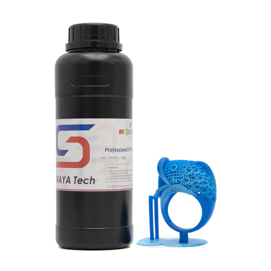 Siraya Tech Cast 3D Print Resin Castable Resin Easier to Burn and Print Clean Burnout Great Smooth Surface High Resolution 405nm UV-Curing Resin for Thicker Designs and Metal Parts (True Blue, 500g)