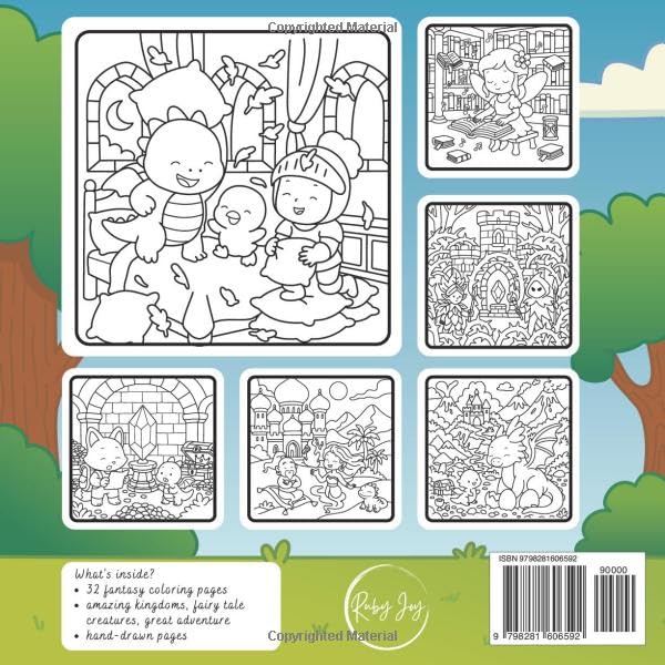 Fantasy Kingdoms: Cute and Magical Coloring Book Majosta