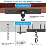 Dolibest 2 Pack Heavy Duty Swing Hangers, Swing Set Accessories with Carabiner for Indoor/Outdoor Use, Porch Swing, Hanging Kit for Wooden/Concrete Set w/ 8 Wood Screws and 8 Expansion Bolts, 900LB Dolibest