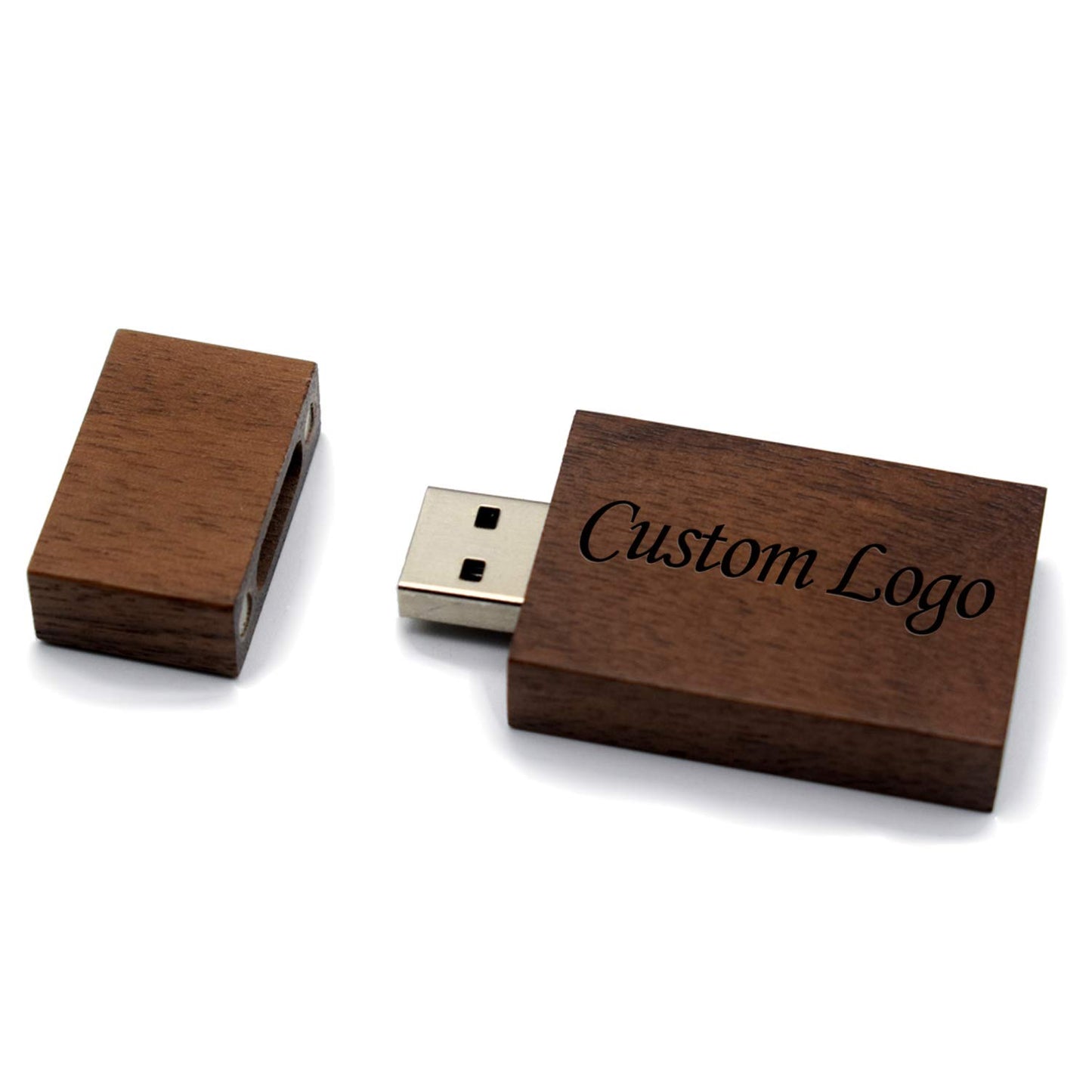 32GB Wood USB 2.0 Flash Drive with Custom Logo Laser Engrave Wooden USB Memory Stick Thumb Drivers with Album Box for Wedding/Photography/Parents - WoodArtSupply