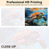 Sea Turtle DIY Paint by Numbers for Adults, Sea Turtle in The Sea Paint by Number Kits with Brushes and Pigment for Home Wall Decoration, Art Crafts, 16"x20" TUMOVO