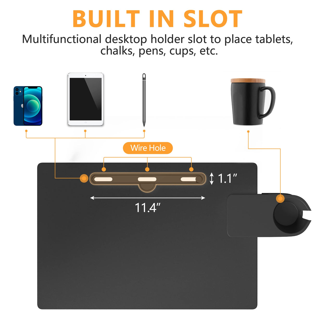 Klvied Standing Desk Adjustable Height, Stand Up Desk with Cup Holder, Portable Laptop Desk, Mobile, Small Computer Desk, Bedside Table, Black Rolling Desk, Work Desk for Home Office Klvied