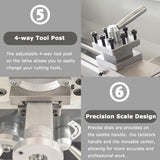 INTBUYING Metal Lathe 8''x16'' Benchtop Mini Lathe Machine Precision Hobby DIY Lathe Industrial Metal Wood Working Table Lathe 900W Brushless 50-2500RPM MT5 Spindle Taper Metric Thread WM210V 110V INTBUYING