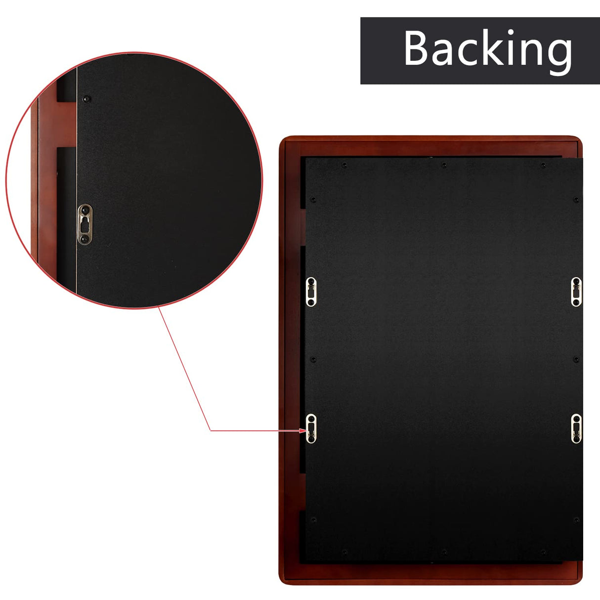 H-A Bathroom Medicine Cabinet with Mirror Solid Wood Framed Bathroom Mirror Cabinet with Storage Wall Mounted Recessed Available 16"x 24" (Brown) H-A