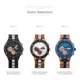 BOBO BIRD Mens Quartz Wooden Watches Stainless Steel Red Sandalwood Alloy Wood Watch for Male Classic Function Wristwatch Chronograph Luminous Hands (Custom) BOBO BIRD