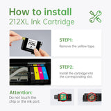 LEMERO Remanufactured Ink Cartridge Replacement for Epson 212XL 212 XL T212 Work with Workforce WF-2850 WF-2830 Expression Home XP-4100 XP-4105 Printer (Black, Cyan, Yellow, Magenta, 4-Pack) LEMERO