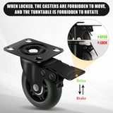 Apllamo 3" Casters Set of 4 ，4 Heavy Duty Quiet Casters, Max Load 2000LBS. Suitable to do Soft Wheels for cart, Glide Quietly and Protect The Floor, casters Set of 4 Heavy Duty. Apllamo