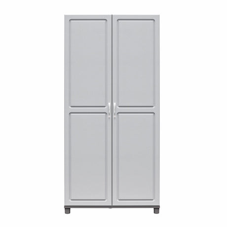 SystemBuild Evolution Kendall 36" Utility Storage Cabinet, Graphite Gray/Light Gray SystemBuild