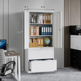 AFAIF Metal File Cabinets, Lateral Filing Cabinet with 2 Drawers, 71" H File Caninet for Home Office, Office Storage Caninets with Adjustable Shelves for Letter/Legal / A4 - Assembly Required AFAIF