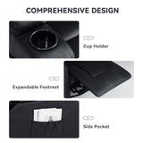 COMHOMA Living Room Furniture Set,Bonded Leather Loveseat Sofa with Cup Holder Recliner Chair,3+2,Black COMHOMA