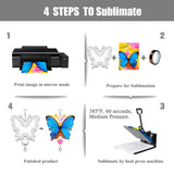 4Pack 8inch Sublimation Wind Spinner Blanks 3D Aluminum Metal Wind Sculpture Kinetic Spinners for Yard and Garden Indoor Art Ornaments Hanging Decoration (New Butterfly) WindMage