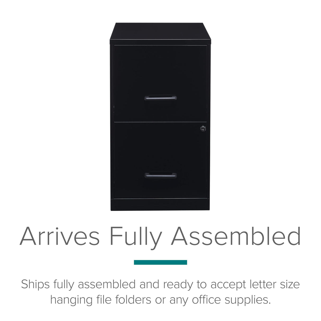 Lorell 14341 18 Deep 2-Drawer File Cabinet, Black Lorell