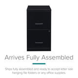 Lorell 14341 18 Deep 2-Drawer File Cabinet, Black Lorell