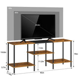50 inch TV Stand for Bedroom Rustic Brown TV Entertainment Center with Storage 3 Tier TV Table Stand for Living Room TV Console Table for 50 43 40 32 inch TV Luplom
