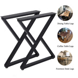 Metal Desk Legs 28 Inch Table Legs Heavy Duty Industrial Black Table Legs Z Shape Table Legs DIY Table Legs,Furniture Legs(H28”xW18”,Set of 2) TIEOU