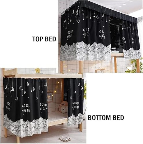 haozaikeji Dorm Bunk Bed Curtains Privacy Bed Drapes Bottom Bunk Bed Curtain Blackout Bed Canopy Dustproof Loft Bed Curtains Shading Bedding for Single Sleeper Dorm Bedroom haozaikeji