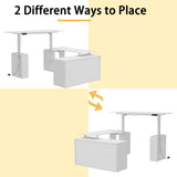 Homsee Electric Height Adjustable Standing Desk with Storage Cabinet, U-Shaped Computer Desk with Drawer & Open Shelves for Home Office, Workstation Desk for Writing Study Work Executive, White Homsee