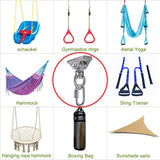 Stainless Steel Punching Bag Hanger with Bearing Heavy Bag Ceiling Mount Hardware 1000 LB Capacity 360° Swivel Hook for Boxing Bag Hanging Hardware Heavy Bag Hanger Mount Hooks with Carabiner BeneLabel