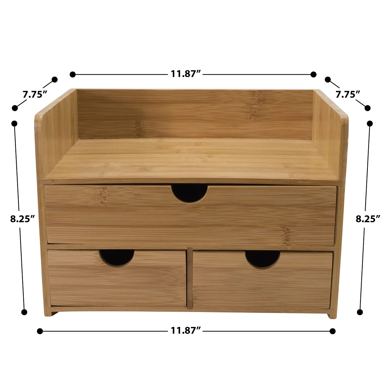 Sorbus 3-Tier Bamboo Desk Organizer with Drawers and Shelf for Stylish Workspace Storage - WoodArtSupply