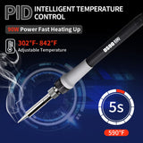 TOAUTO DS90 Soldering Station-°F & °C Dual Digital Display Soldering Iron Station Kit,90W Soldering Iron,302℉- 842℉ Temperature, Anti-Static Design & Grounding Wire, Auto Standby & Sleep,5 Solder Tips TOAUTO