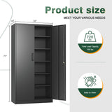 Letaya Metal Black Storage Cabinet with Lock-71 Tall Metal Pantry Cabinets,5 Adjustable Shelves and Lock Door for Home,Office,Warehouse,Utility Room Letaya