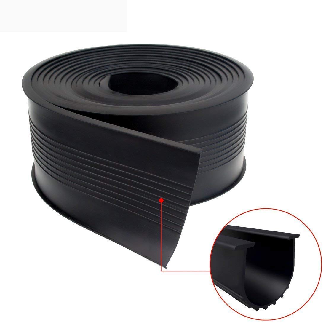 Garage Door U-Bottom Weather Stripping Kit Rubber Seal Strip Replacement, Universal Sealing Professional Grade T Rubber,5/16" T Ends, 3 3/4" Width X 20 Feet Lenth (Black) CloudBuyer