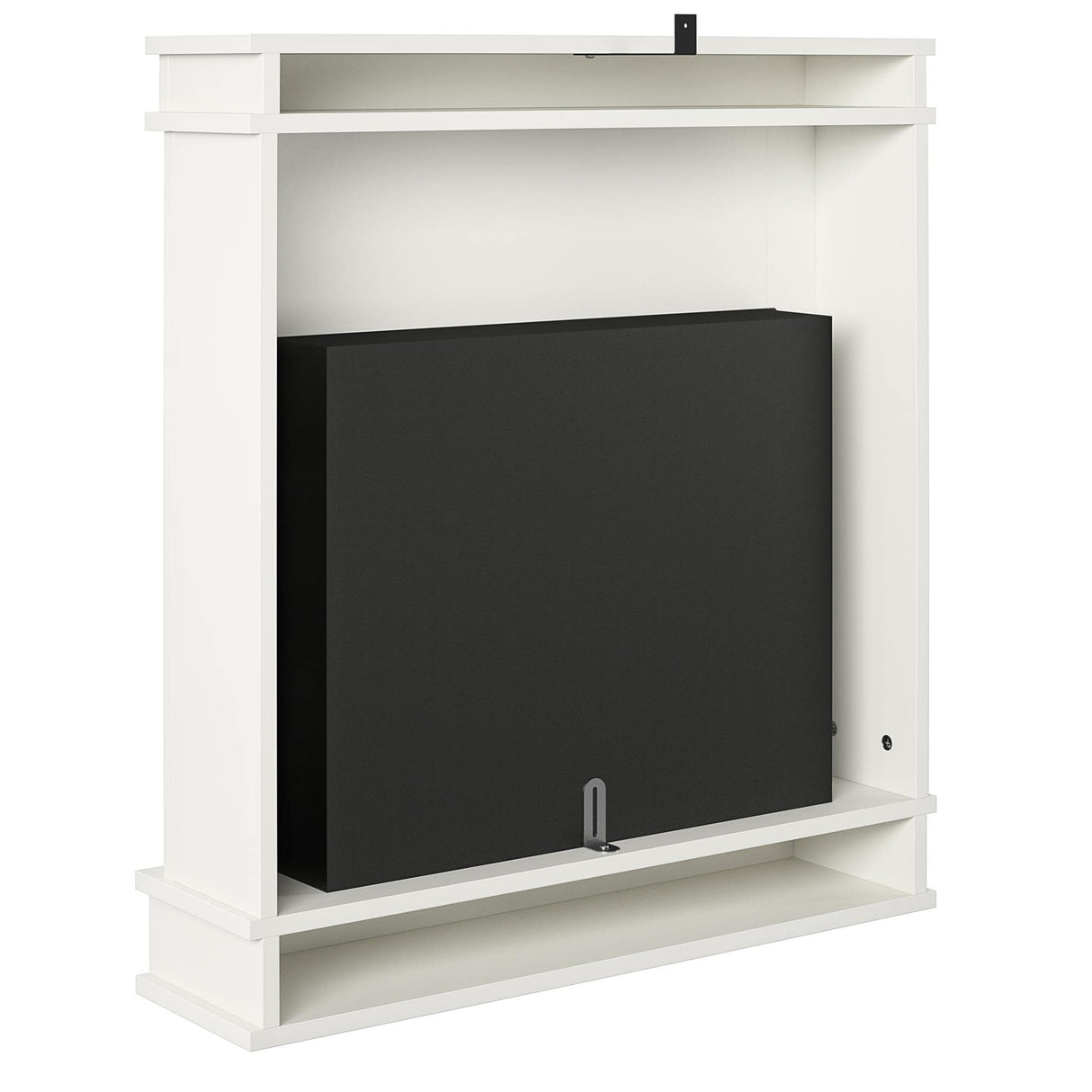 Ameriwood Home Mateo 30 Inch Electric Fireplace with Mantel, Replaceable Fireplace Insert Heater, Freestanding, Remote Control, Timer, Realistic Log and Flame Effect, White Ameriwood Home