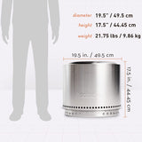 Solo Stove Bonfire 2.0 with Stand, 19.5 Inch Smokeless Fire Pit with Removable Ash Pan - Portable Outdoor Fire Pit - Stainless Steel Wood Burning Fireplace, Ideal for 4-6 People, 21.75 lbs Solo Stove