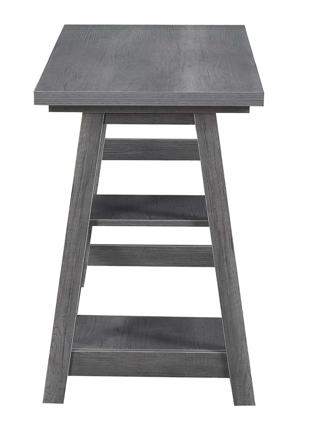 Convenience Concepts Designs2Go Trestle Desk with Shelves, 47", Charcoal Gray Convenience Concepts