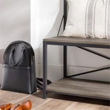 Walker Edison August Modern Farmhouse X Back Hall Tree with Bench, 72 Inch, Grey Wash Walker Edison