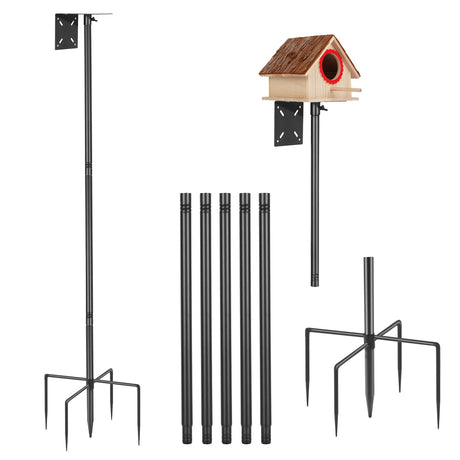 Smart Bird Feeder Pole - (32-92 Inch) Adjustable Bird House Pole Compatible with Bird Buddy, Bluebird House and Variety of Smart Birdhouse Styles, Heavy Duty Bird Feeder Stand Mount Kit(1) AYIXITIELU